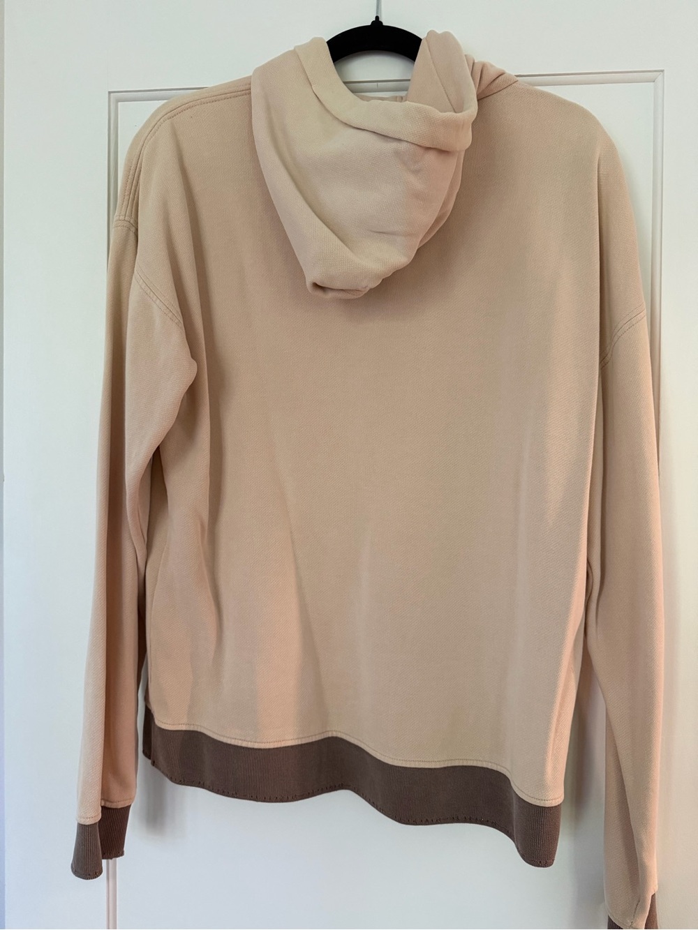 Acne Studios Hooded Pullover Sweater - Muted Pink with Brown Trim